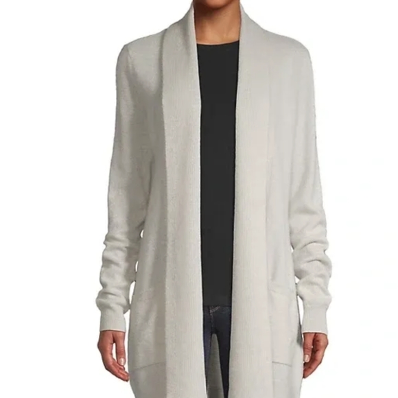 Lord Taylor Womens Cashmere Open Front 